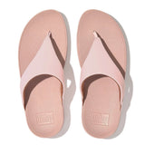 Gray FitFlop Women's Lulu Leather Toe-Post Pink Salt