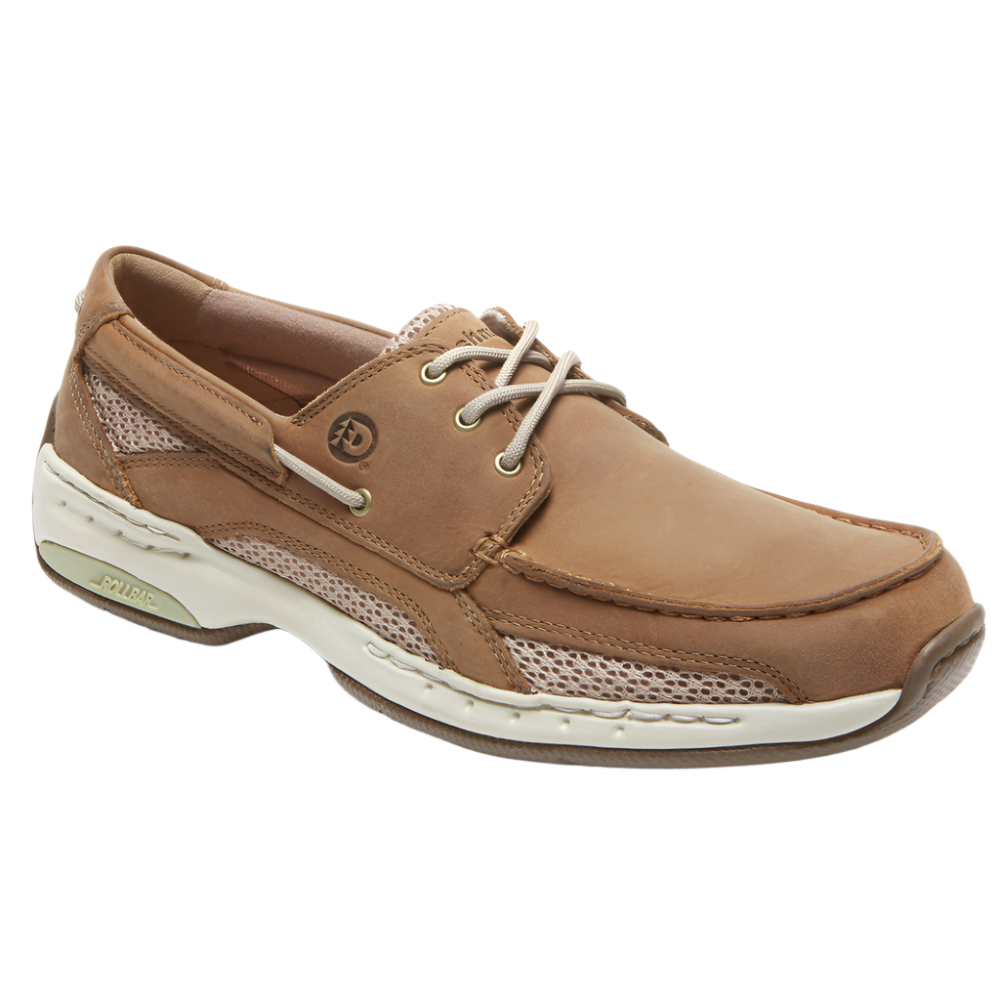 Dim Gray Dunham (Rockport) Men's Captain 3-Eye Boat Shoe Tan