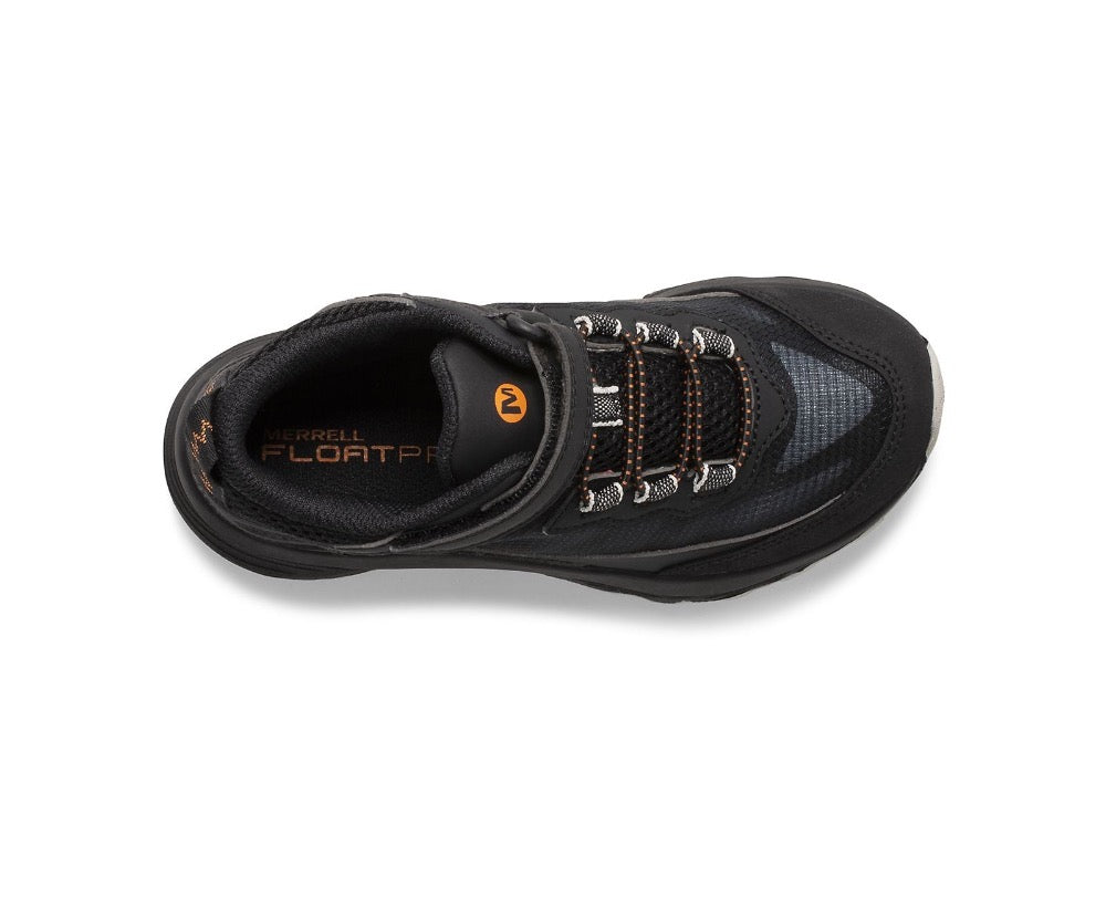 Dark Slate Gray Merrell Boys Moab Speed Mid A/C Waterproof Hook and Loop Boot Black