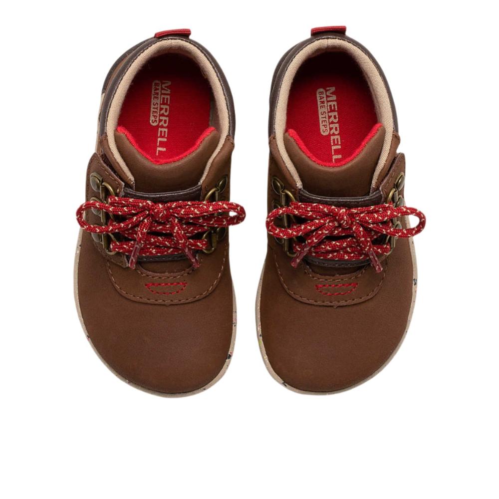 Saddle Brown Merrell Toddler Boys Bare Steps Boot 2.0 Brown Suede