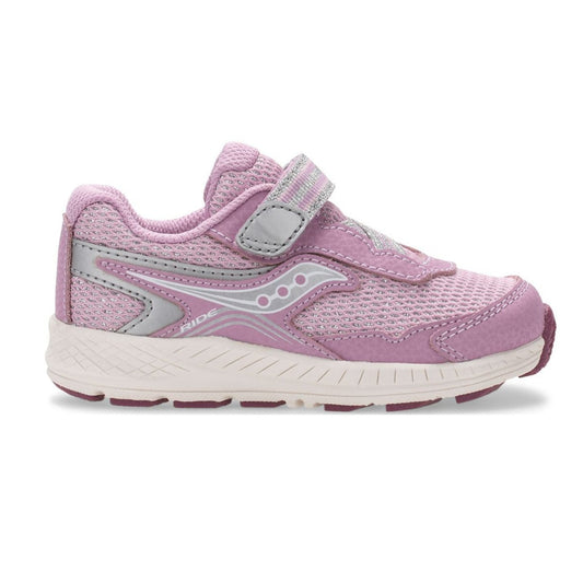 Gray Saucony Toddler/Little Girls Ride 10 Jr. Velcro Sneakers Pink Metallic