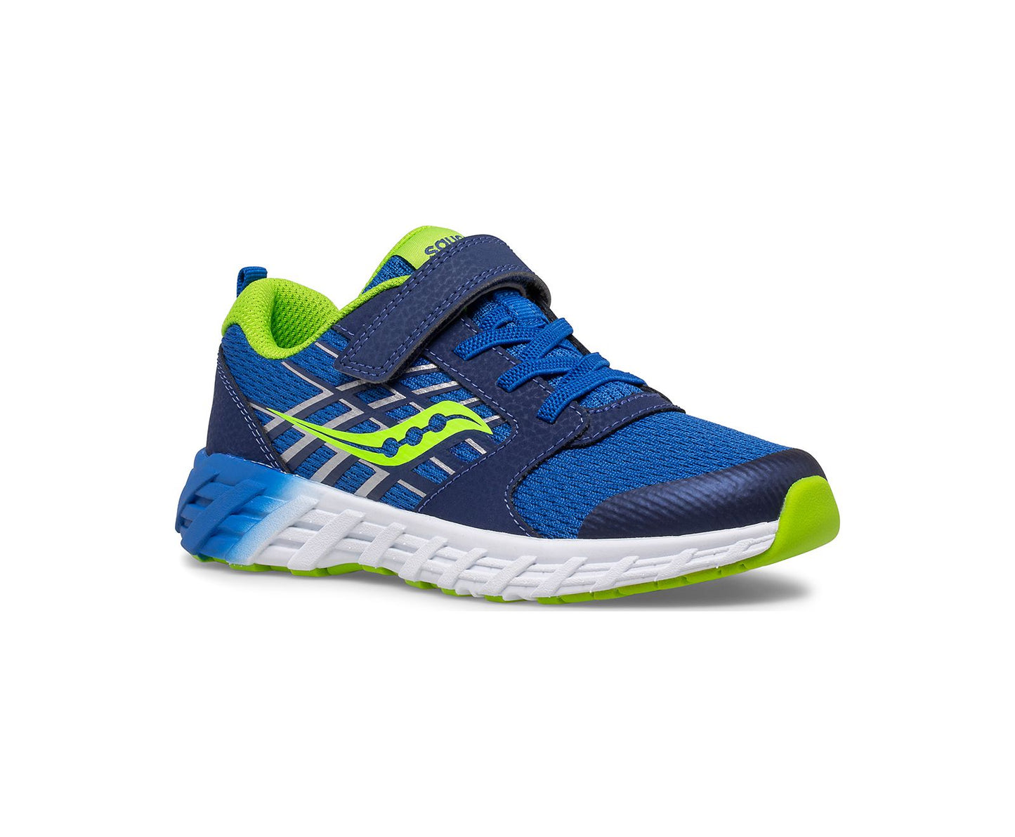 Dark Slate Gray Saucony Little Boys Wind 2.0 A/C Velcro Sneaker Blue / Green