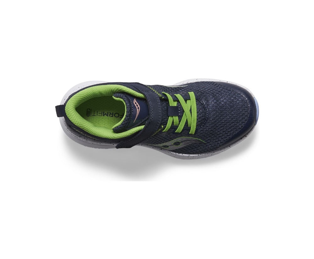 Light Gray Saucony Little Boys Kinvara 14 A/C Velcro Sneaker Navy