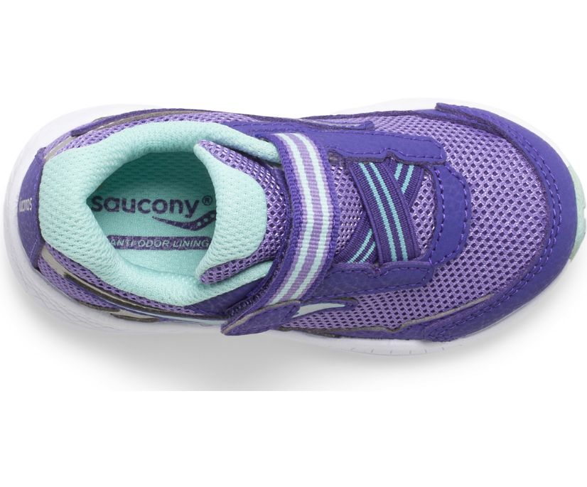 Gray Saucony Toddler Girls Ride 10 Jr. Velcro Sneaker Purple