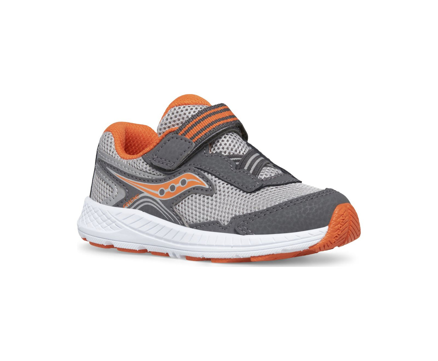 Dim Gray Saucony Toddler Boy's Ride 10 Jr Velcro Sneaker Grey / Orange