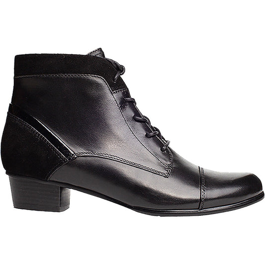 Black Regarde Le Ciel Women's Stefany-377 Lace / Zip Up Ankle Boot Black Leather