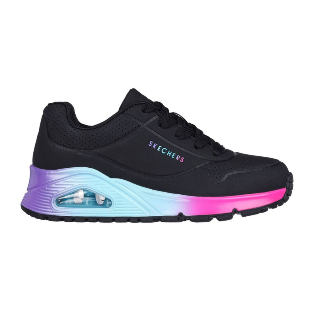Thistle Skechers Little and Big Girls Uno Gen1 - Pop of Ombre Black / Multi