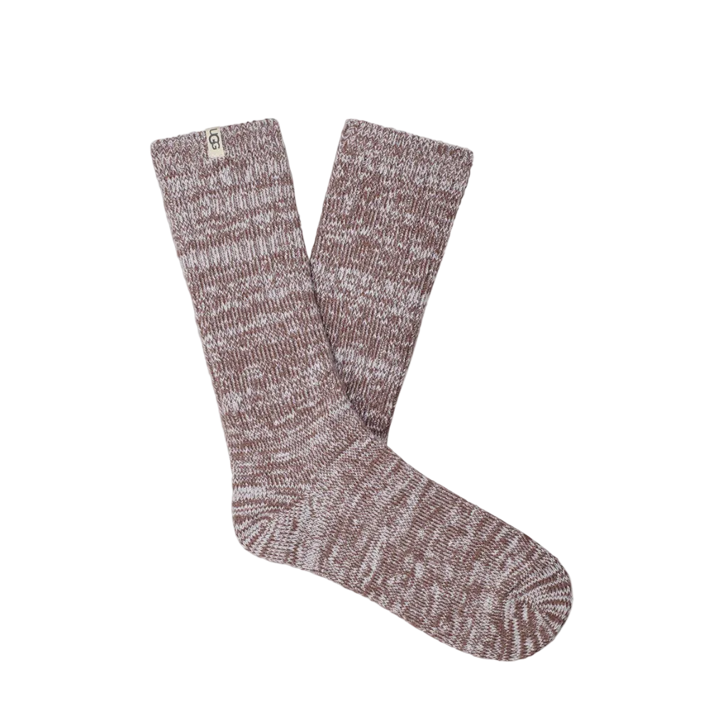 White Smoke UGG Women's Rib Knit Slouchy Crew Sock Allspice