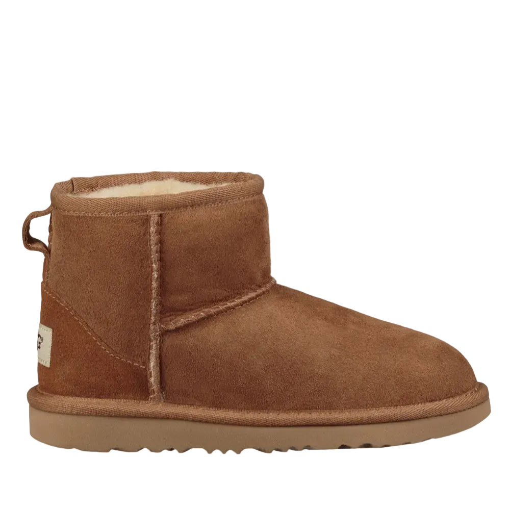 UGG Big Girls Classic Mini II Suede Boot Chestnut