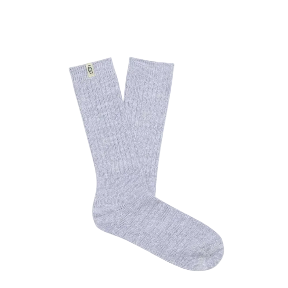 White Smoke UGG Women's Rib Knit Slouchy Crew Sock Icelandic Blue