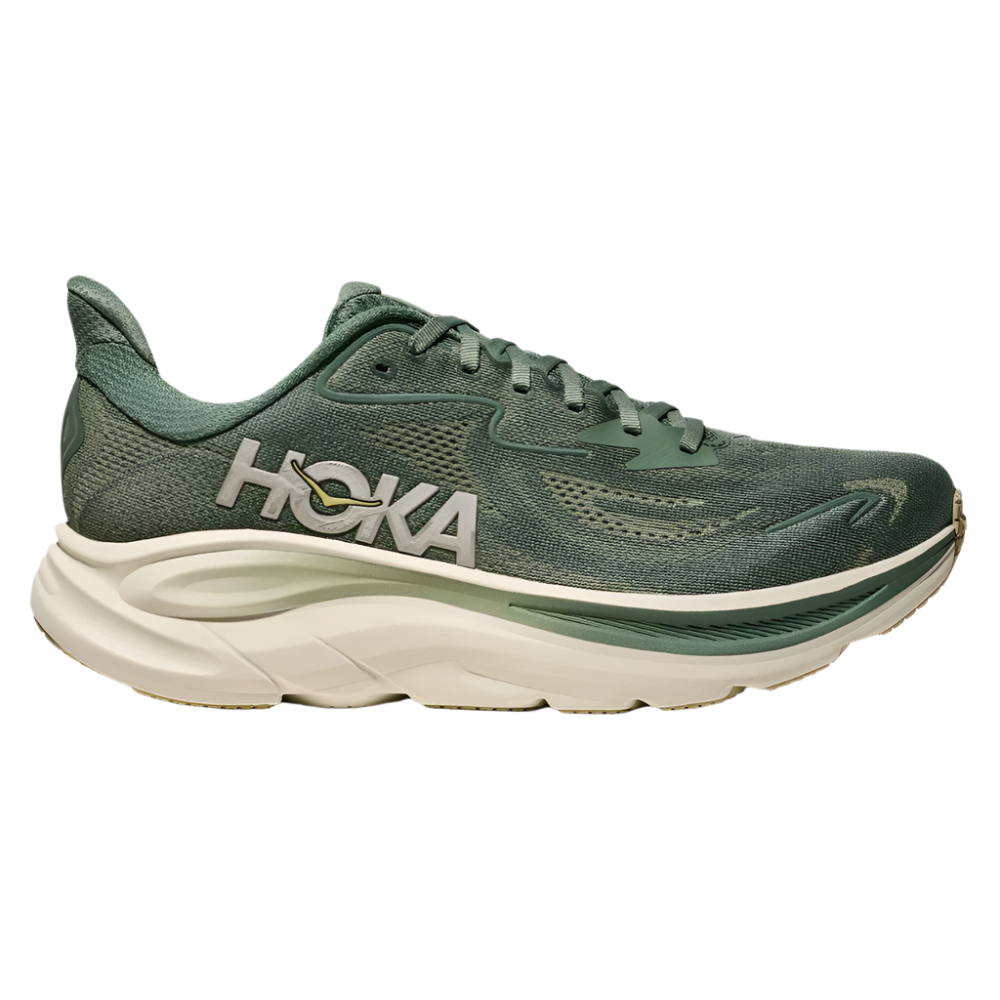 Dark Olive Green Hoka Men's Clifton 10 Fern / Truffle Salt