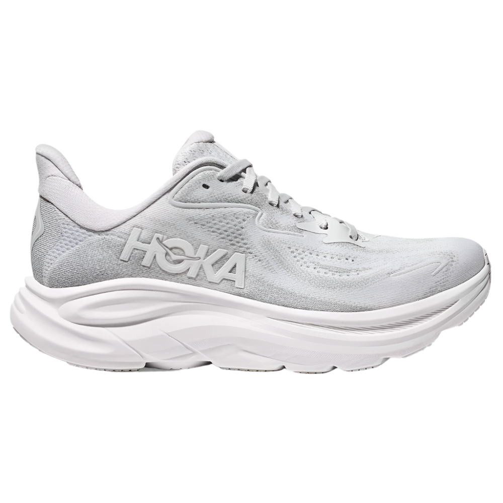 Light Gray Hoka Women's Clifton 10 Cosmic Grey / Stardust