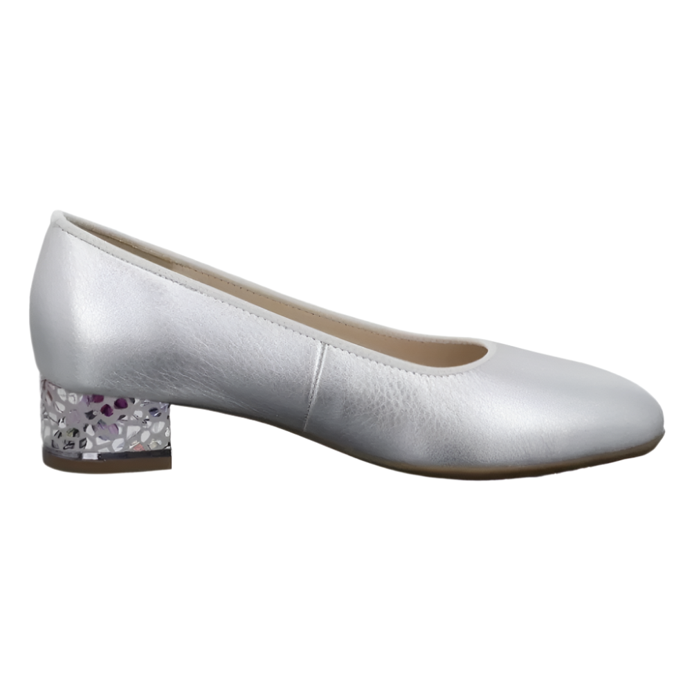 Ara Women's Gabrielle Block Heel Pump Silver / Stone Metallic / Konfetti Kid - Silver/Stone METALLIC/KONFETTIKID / 10.5 / H Ara Women's Gabrielle Block Heel Pump Silver / Stone Metallic / Konfetti Kid - Silver/Stone METALLIC/KONFETTIKID / 10.5 / H