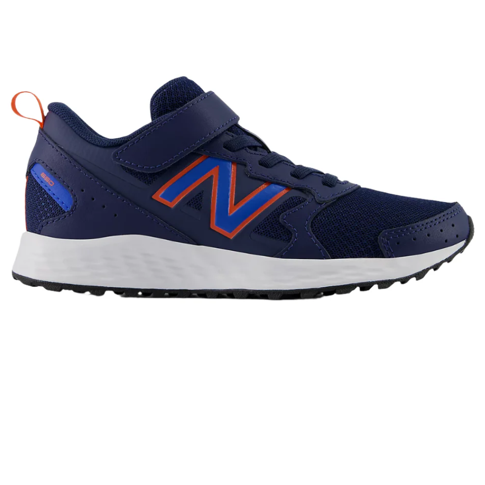 Gray New Balance Boys Fresh Foam 650 Bungee Lace Hook and Loop NB Navy