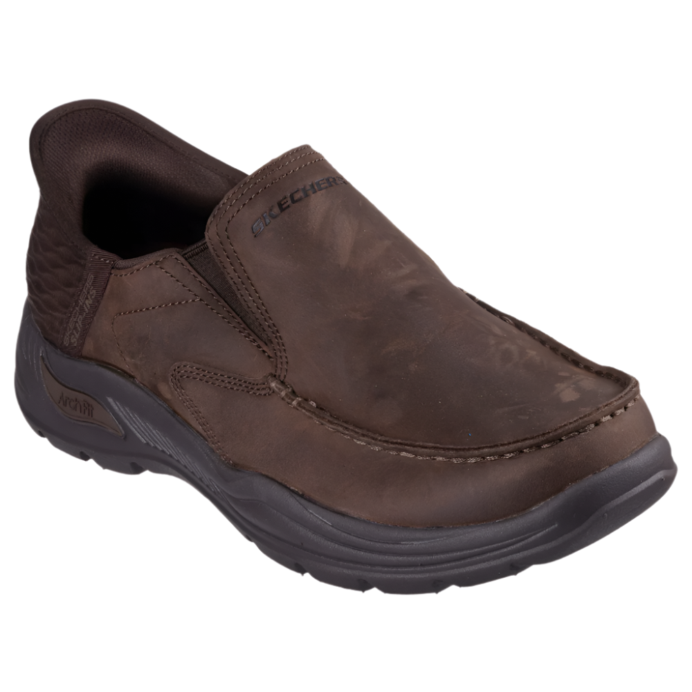 Dark Slate Gray Skechers Men's Arch Fit Motley - Milo Hands Free Slip-Ins Cocoa
