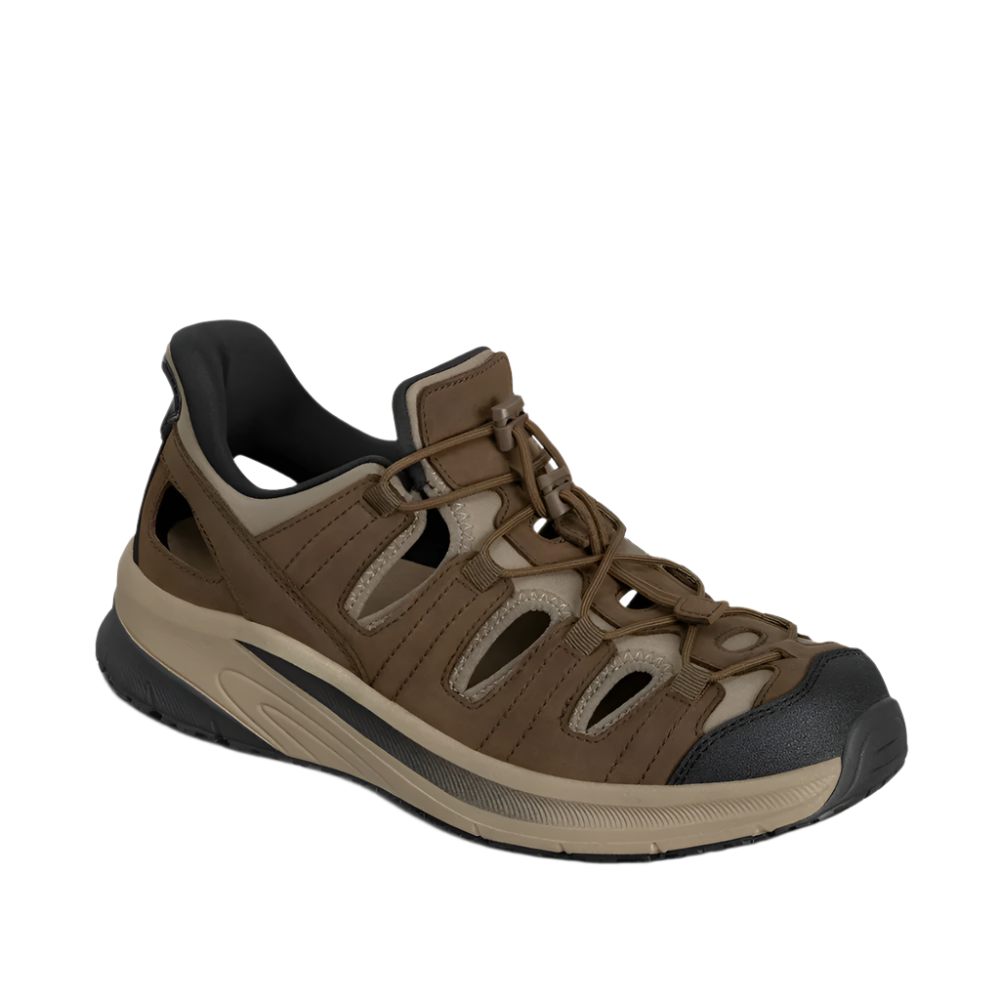 Dark Slate Gray Orthofeet Men's Saturn Hands-Free Sandal Brown