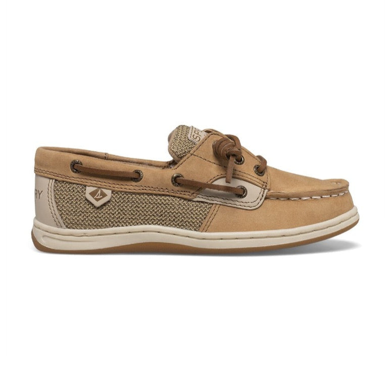 Rosy Brown Sperry Big Girls Songfish Boat Shoes Linen / Oat