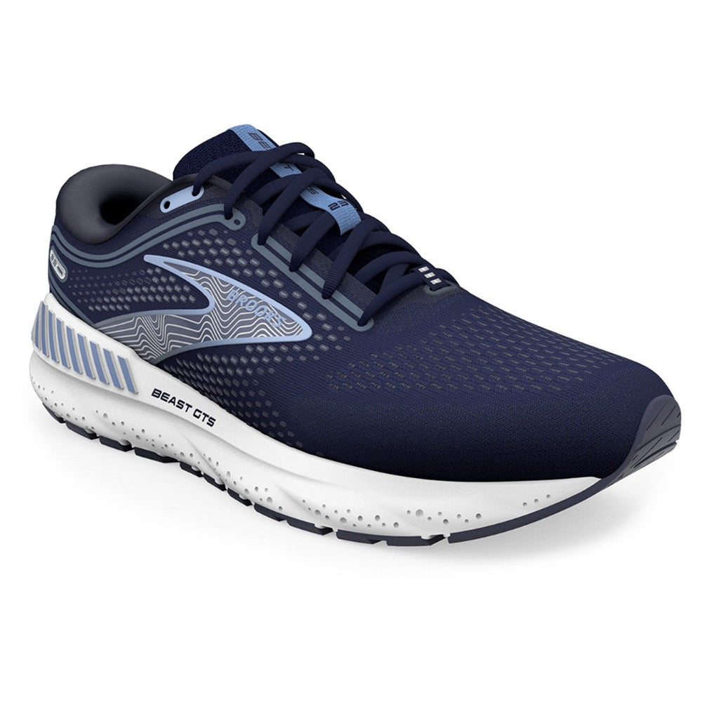 Light Gray Brooks Men's Beast GTS 23 Sneaker Peacoat / Blue / White Wide
