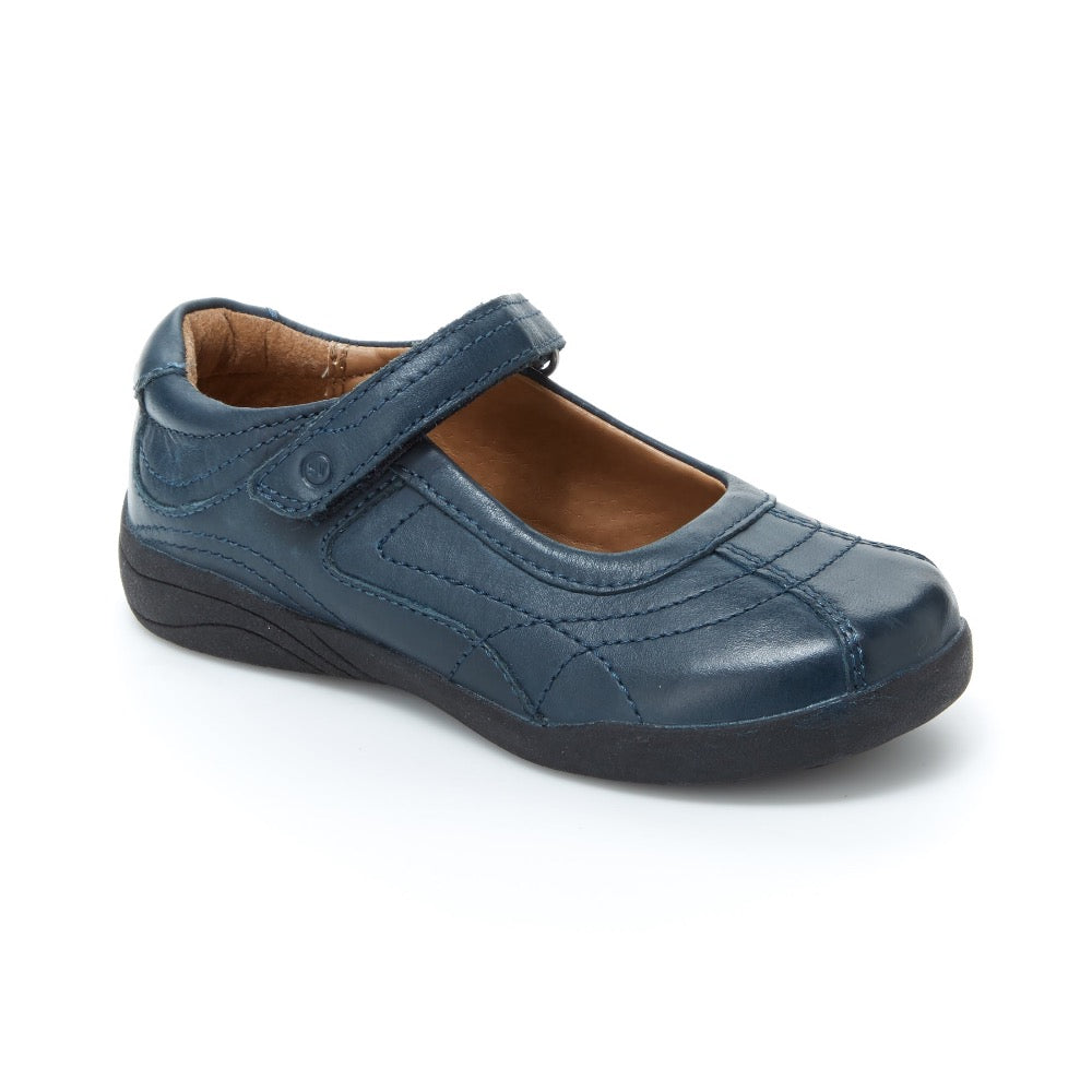 Dark Slate Gray Stride Rite Little Girls Claire Mary Jane Velcro Navy