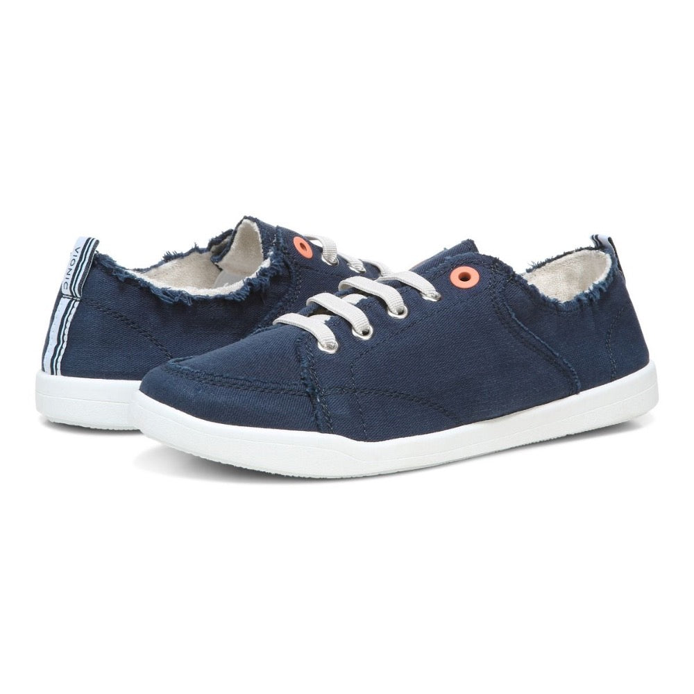 Light Gray Vionic Women's Pismo Beach Casual Sneaker Navy Canvas