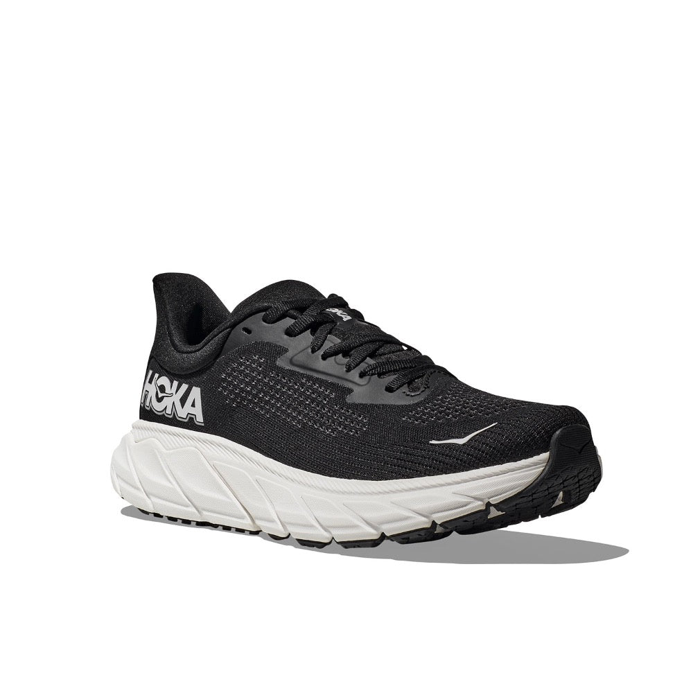 Light Gray Hoka Women's Arahi 7 Black / White