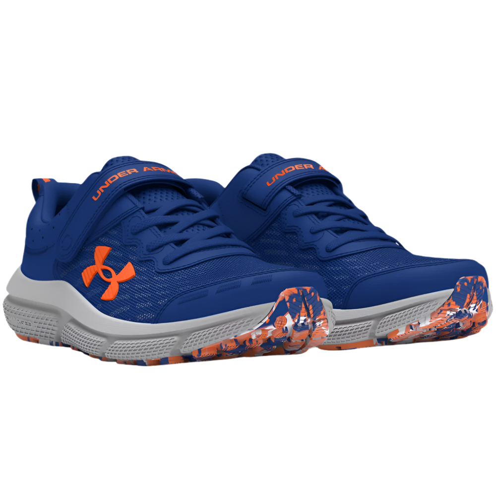 Dark Gray Under Armour Boys UA Assert 10 AC Hook and Loop Tech Blue