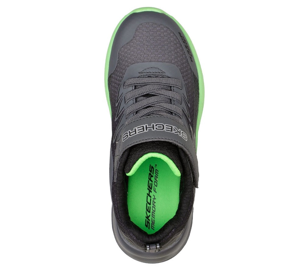 Dark Slate Gray Skechers Boys Razor Grip Hook and Loop Charcoal / Black