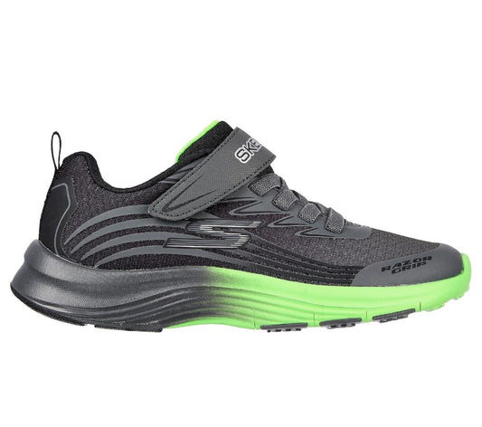 Dark Slate Gray Skechers Boys Razor Grip Hook and Loop Charcoal / Black