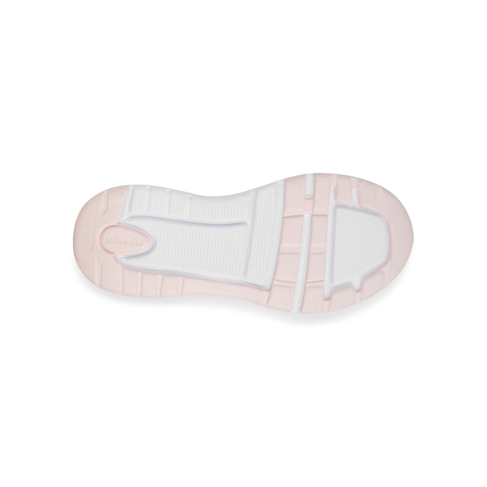 Light Gray Stride Rite Big Girls SR Lighted Glimmer Velcro Blush