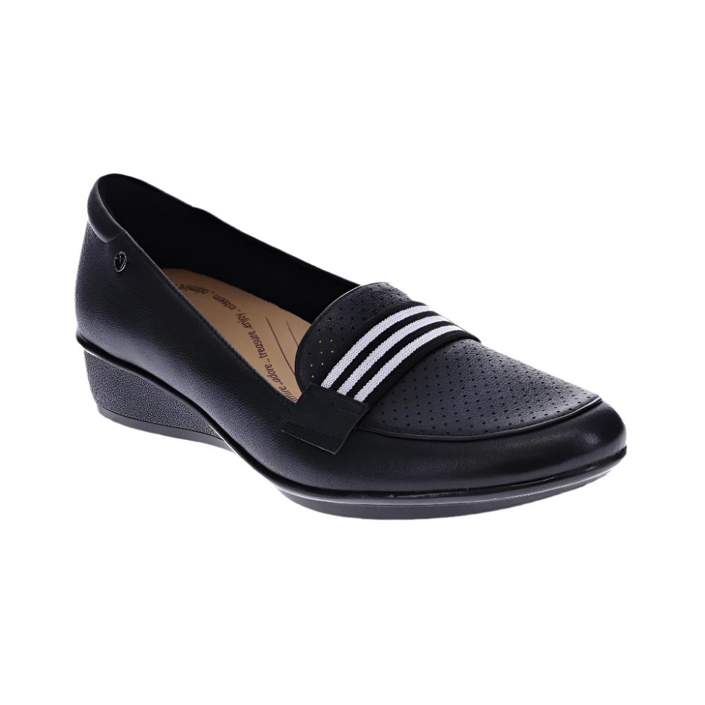 Dark Slate Gray Revere Women's Monte Carlo Wedge Loafer Black