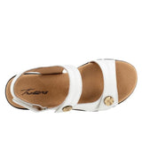 Trotters Women's Romi Stitch Velcro Sandal White