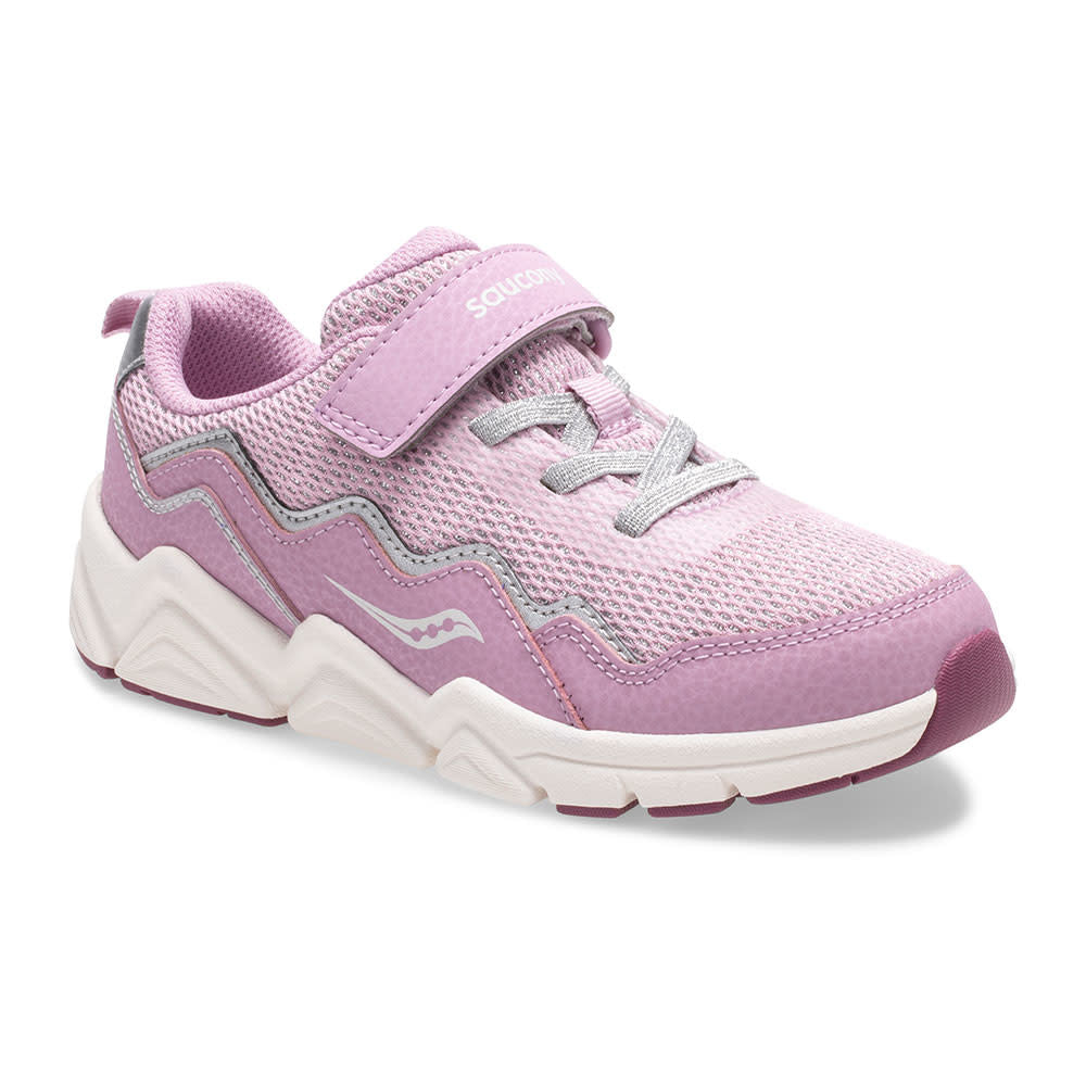 Thistle Saucony Little/Big Girls Flash 2.0 A/C Velcro Sneaker Pink Metallic