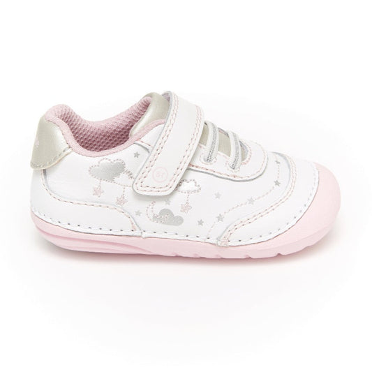 White Smoke Stride Rite Infant Girls SM Adalyn Sneaker Velcro White / Silver