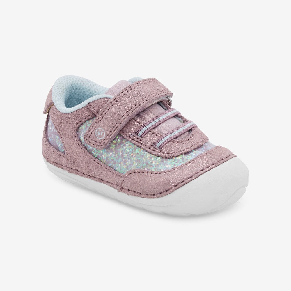 White Smoke Stride Rite Infant Girls SM Jazzy Sneaker Velcro Lavender / Multi