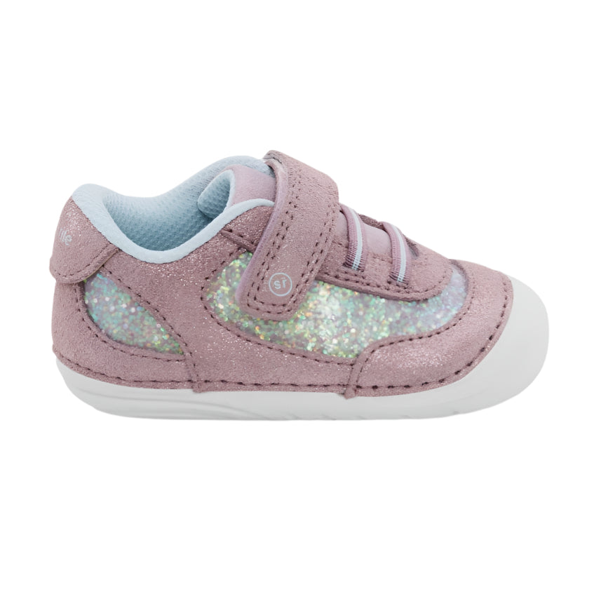 White Smoke Stride Rite Infant Girls SM Jazzy Sneaker Velcro Lavender / Multi