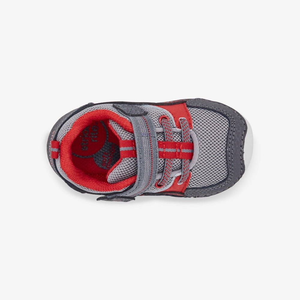 White Smoke Stride Rite Boys SM Kylo 2.0 Sneaker Hook and Loop Grey