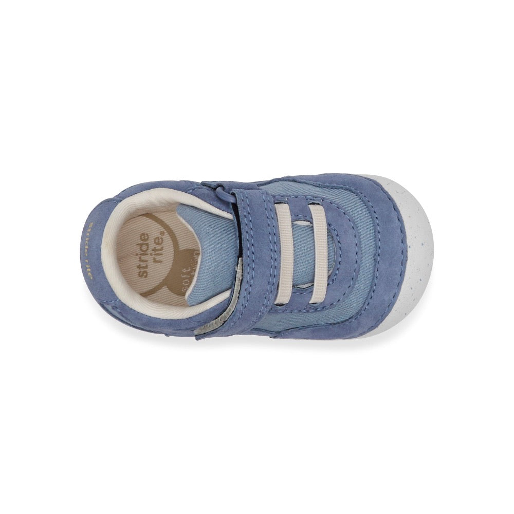 Slate Gray Stride Rite Boys SM Sprout Hook and Loop Sneaker Blue