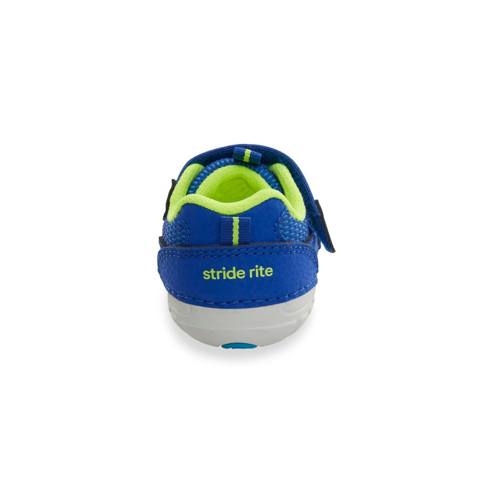 Gray Stride Rite Infant Boys SM Turbo Light-Up Velcro Bright Blue