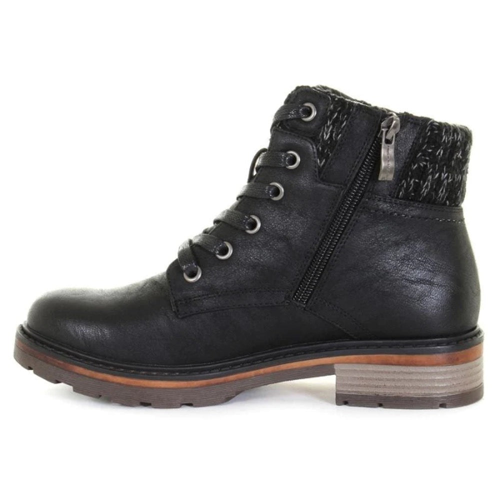 Dark Slate Gray Toe Warmers (Wanderlust) Women's Amy Tie Winter Ankle Boot Black