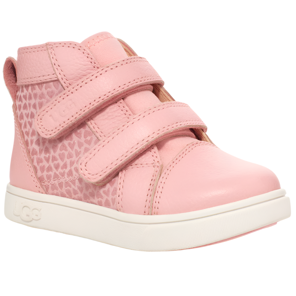Pink Ugg Little Girls Rennon II Gel Boot Sneaker Pink Hearts
