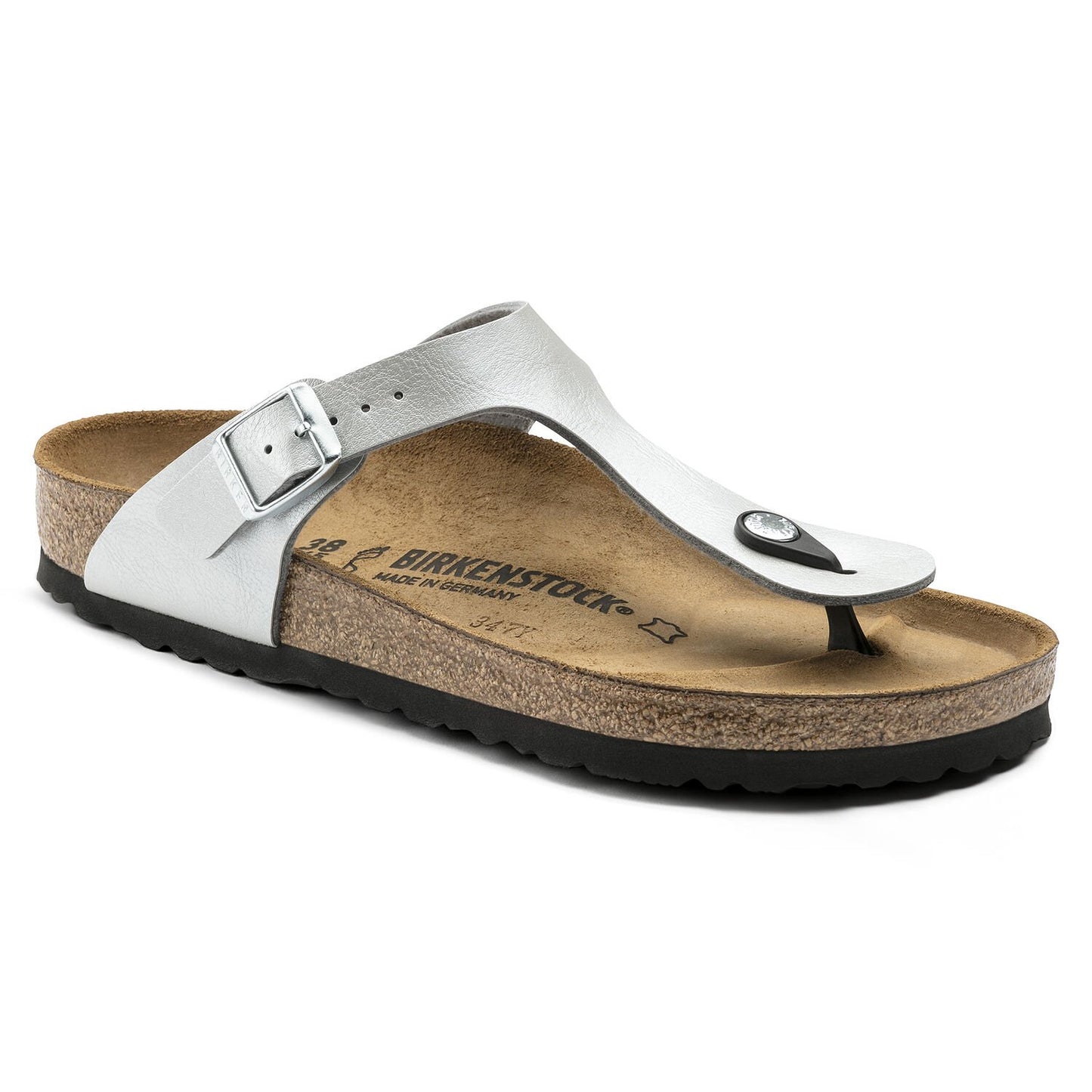 Dim Gray Birkenstock Gizeh Silver Birko-Flor