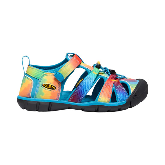 White Smoke Keen Little Girl's Seacamp II CNX Vivid Blue Tie Dye
