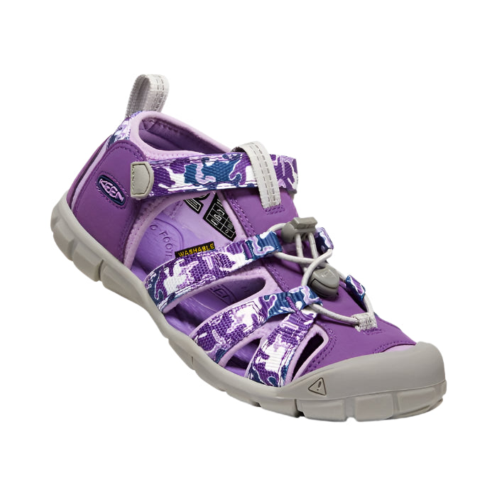 White Smoke Keen Toddler Girl's Seacamp II CNX Camo Purple