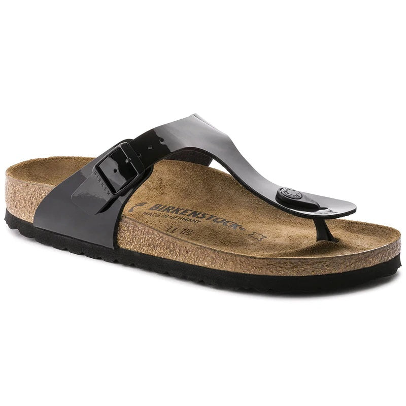 Dim Gray Birkenstock Gizeh Black Patent Birko-Flor