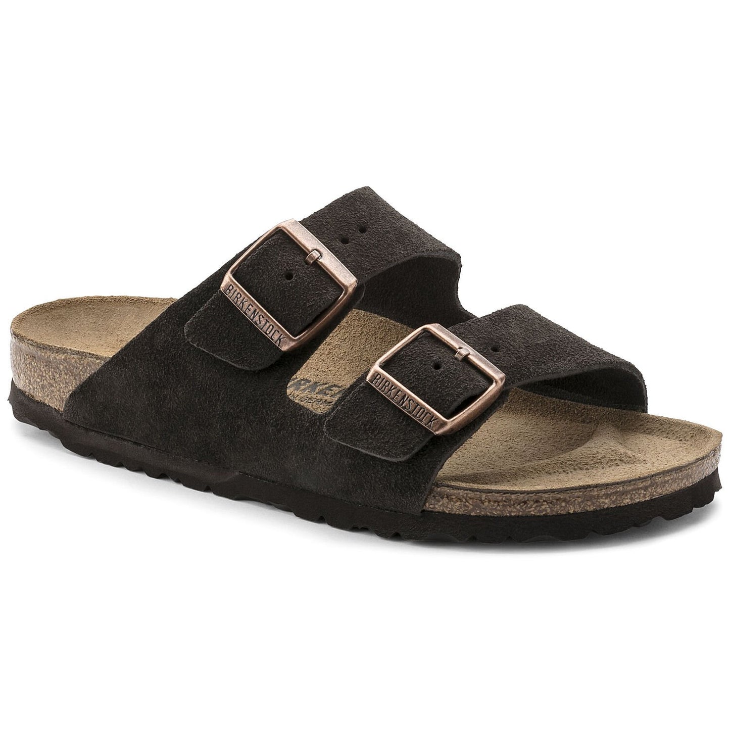 Dark Slate Gray Birkenstock Arizona Suede Leather Mocha