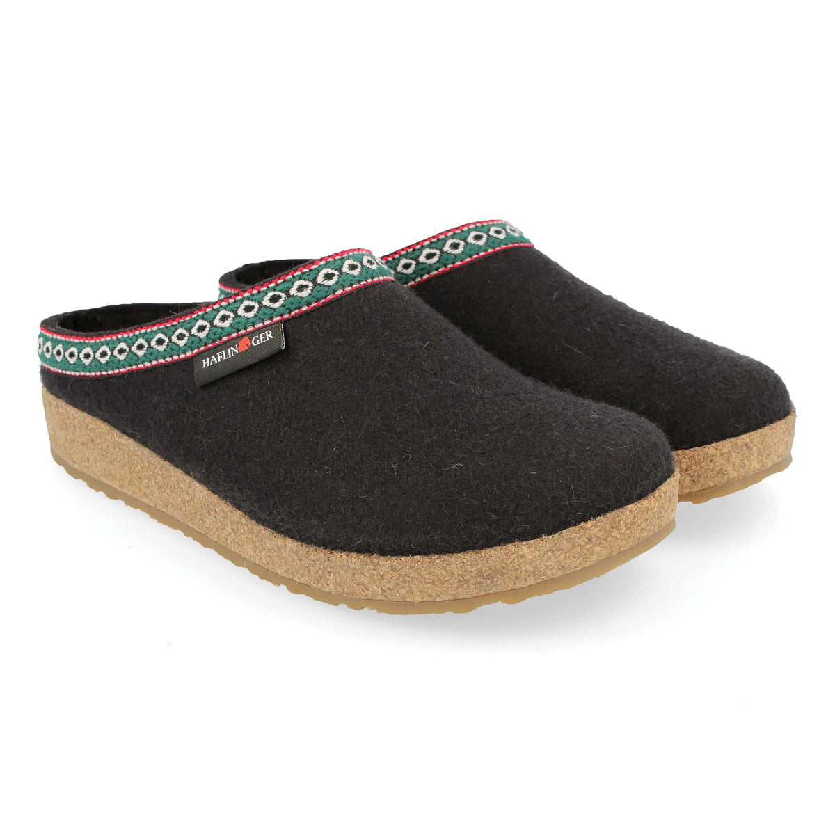 Tan Haflinger Grizzly Clog Black