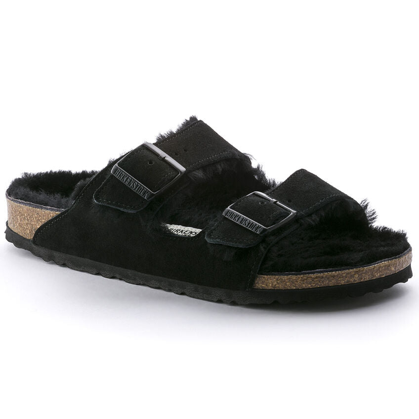 Light Gray Birkenstock Women's Arizona Shearling Black