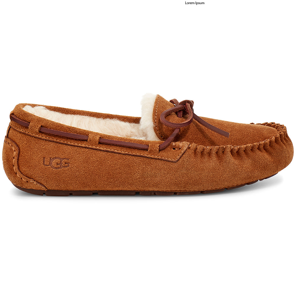 Saddle Brown Ugg Women's Dakota Moccasin Suede Slipper Chestnut