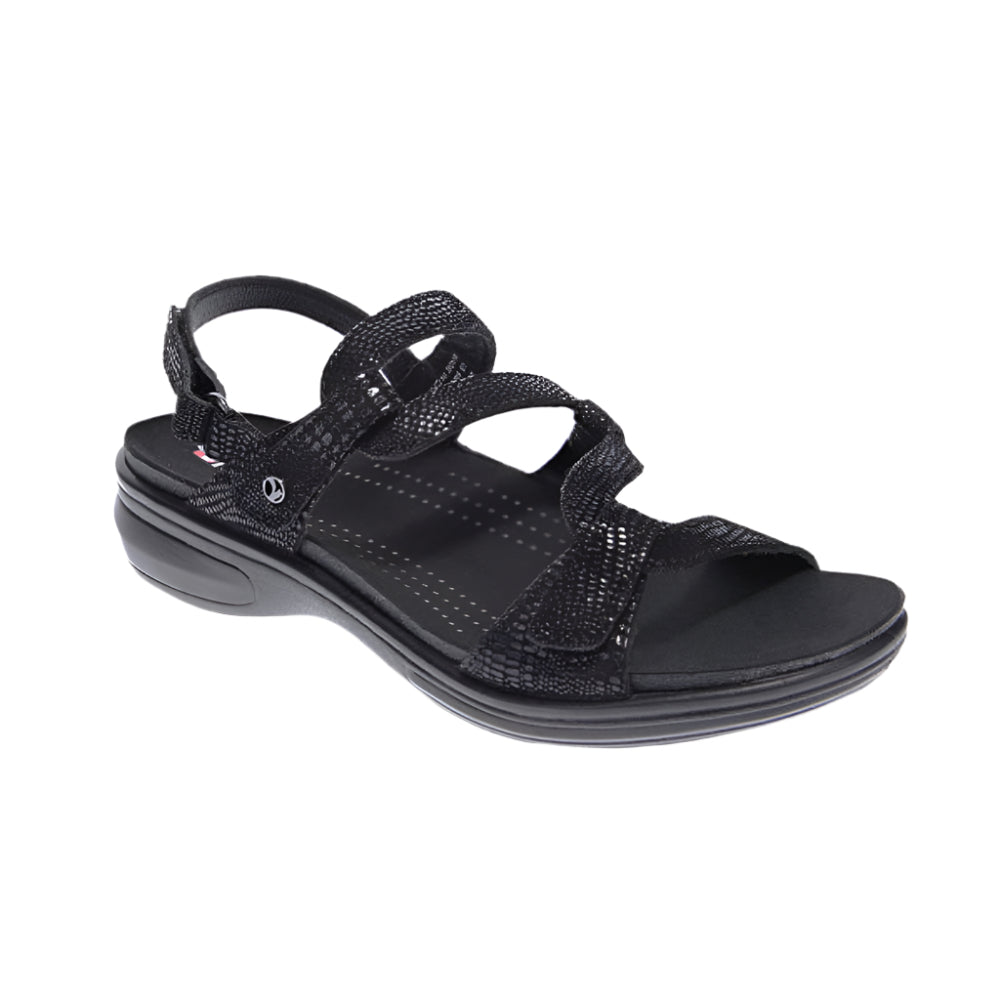 Dark Slate Gray Revere Women's Emerald Sandal Black Lizard