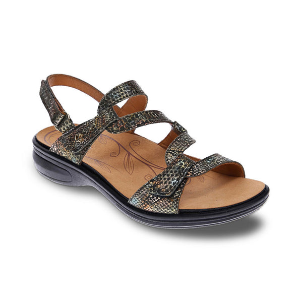 Dim Gray Revere Women's Emerald Sandal Peacock Python